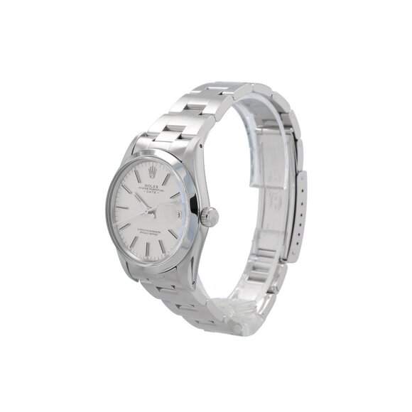 Rolex Men\'s Date 36mm Steel Silver Index Dial Smooth Bezel Oyster Band 15000